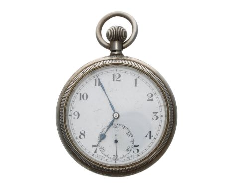 British Military Royal Navy (Survey Boat)  nickel cased lever pocket watch, 15 jewel, the dial with Arabic numerals, minute t