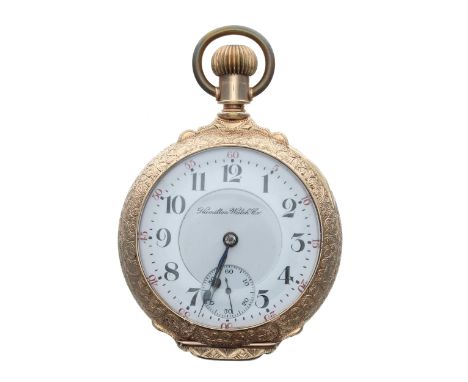 Hamilton Watch Company Railroad grade gold filled lever pocket watch, circa 1902, 18 size grade 940 21 jewel movement, no. 23