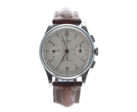 Universal Uni-Compax chronograph nickel plated and stainless steel gentleman's wristwatch, reference no. 32422, serial no. 14