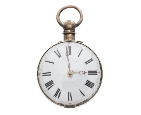 George IV silver verge pocket watch, Birmingham 1821, the fusee movement signed W'm Holgate, Wigan, no. 1013, with pierced en