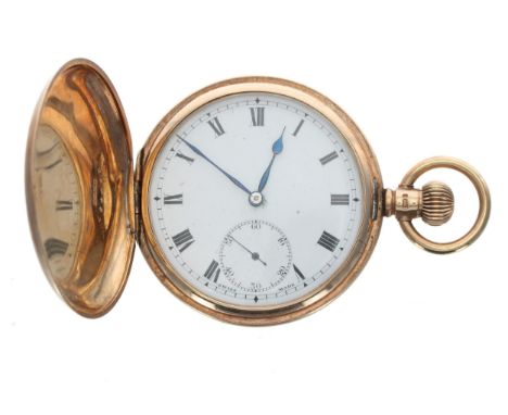 Zenith 9ct lever hunter pocket watch, Birmingham 1919, signed gilt frosted movement, no. 2219428, with compensated balance an