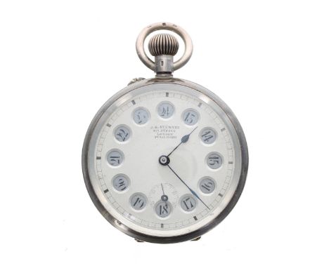 Silver (0.935) lever pocket watch, gilt frosted bar movement with compensated balance and regulator, stamped Patent 18199, th