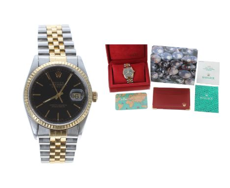 Rolex Oyster Perpetual Datejust gold and stainless steel gentleman's wristwatch, reference. 16233, serial no. T68xxxx, circa 
