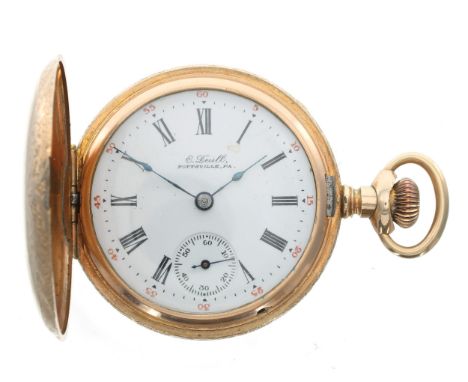 South Bend Watch Company gold filled hunter pocket watch, circa 1903, lever-set signed 15 jewel movement with safety pinion, 