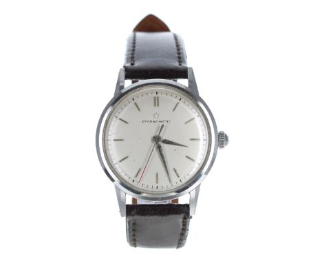 Eterna-Matic stainless steel gentleman's wristwatch, circa 1950s, silvered dial with baton markers and sweep centre seconds, 