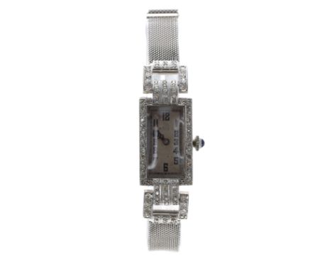 Attractive Rolex Art Deco 18ct white gold diamond set lady's cocktail watch, reference no. 760, serial no. 43xxx, circa 1930s