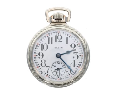 Elgin National Watch Company 'B.W. Raymond' 14k white gold filled pocket watch, circa 1943, lever-set Railroad grade 21 jewel
