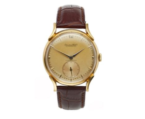 Herrenarmbanduhr IWC Schaffhausen,Schweiz 1950/60er Jahre. 18 kt GG. Handaufzug. Ref.-Nr. 1174052. Werk- Nr. C88. Rd. poliert