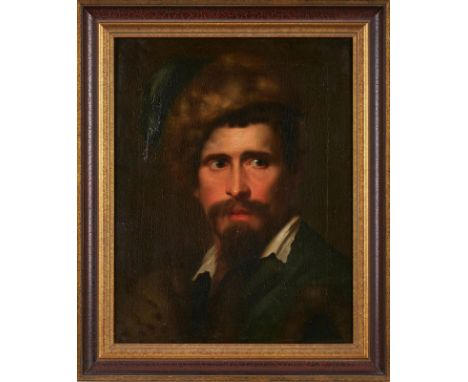 Gemälde Bildnismaler um 1780"Portrait eines jungen Mannes mit Fellmütze" Öl/Lwd., 47,5 x 38 cm