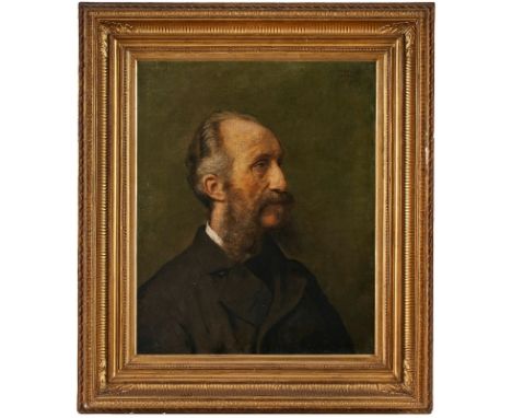 Gemälde Hans Thoma1839 Bernau - 1924 Karlsruhe "Portrait Hermann Fries (1823-1910)" o. re. monogr. u. dat. HTh 1878 Öl/Lwd., 