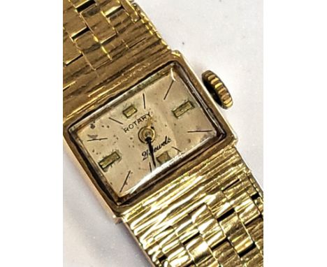 A Rotary 9ct yellow gold watch and articulated bracelet. (30g).