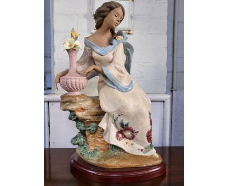 Lladro Garden Breeze with stand, boxedin very good condition.