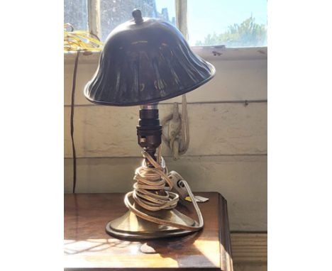 Brass tilting shade lamp, can be mounted vertically or horizontally.