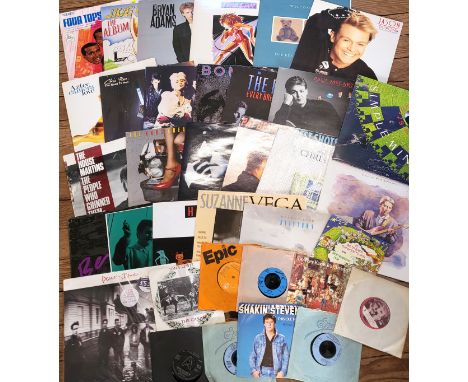 A collection of vinyl LPs including The Police, Transvision Vamp, Chris Rea, Tina Turner, Jason Donovan, Bryan Adams, Aztec C