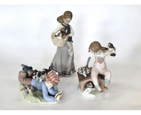Three Lladro figures: 7621, 1311, and 5451 in original boxes. (3)