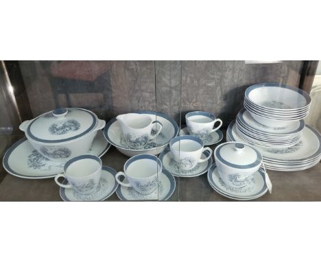 Alfred Meakin porcelain 'Home in the Country' pattern dinner and part coffee service (lacks coffee pot). (36)