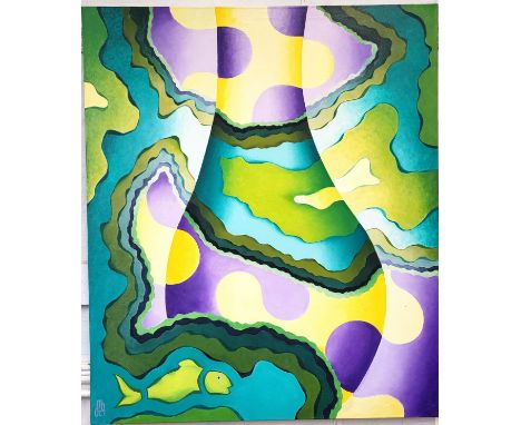 An original oil on canvas Exhibition Abstract Art France 35 1997 signed