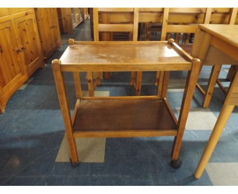 An Oak Vintage Two Tier Trolley