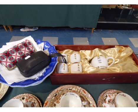 A Blue and White Bowl, Oriental Tea Set, Vintage Camera, Purse Etc