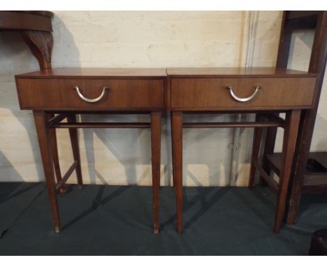 A Pair of Meredew Vintage Bedside Tables with Single Drawers, Each 42.5cm Wide