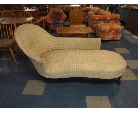 A Vintage Chaise On Mahogany Frame 