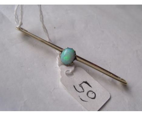 An opal 15ct bar brooch       