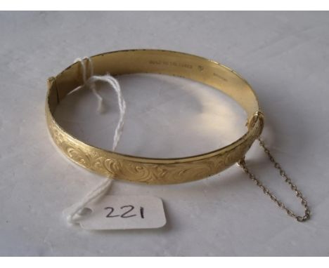 Rolled gold engraved bangle       