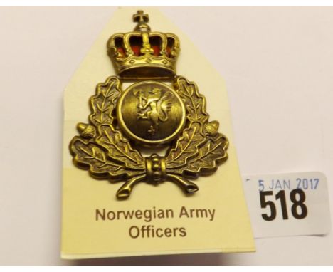 Norwegian Army? Officers large badge                   