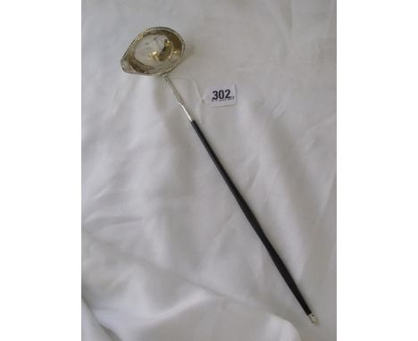 Exeter – toddy ladle with beaded rim by WW    