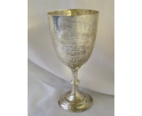 Large trophy goblet 4” dia Lon 1905 by CB & S 300g   