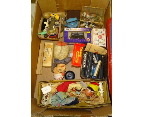 A boxed Pelham 'Pinocchio' puppet, other toys and miscellaneous items.