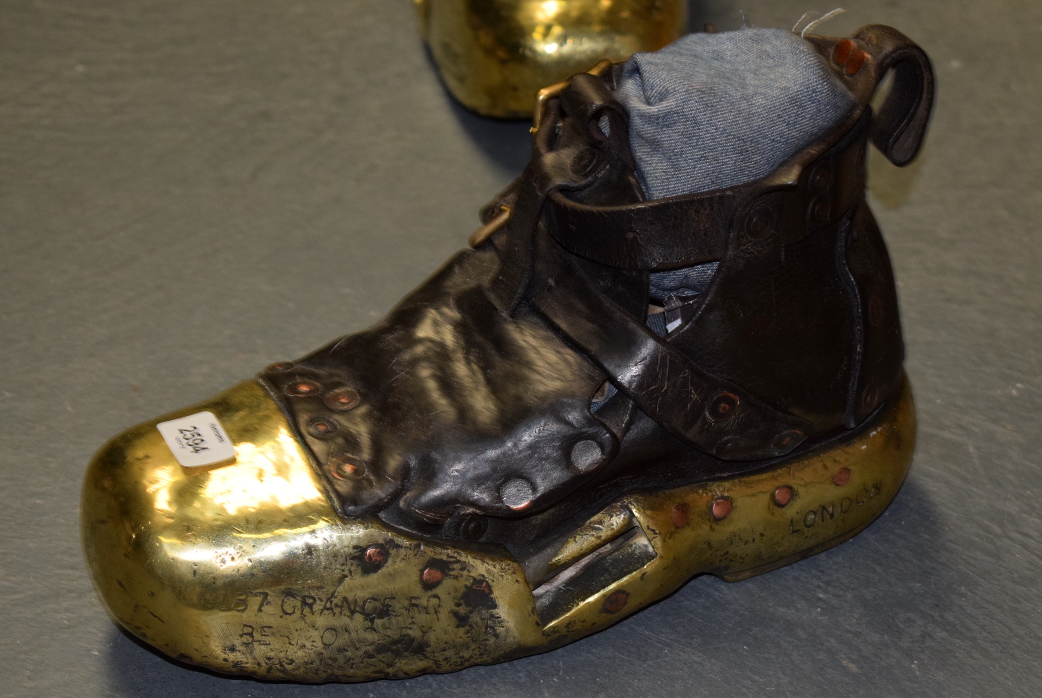 A RARE PAIR OF ANTIQUE DIVING BOOTS. 35 cm long.