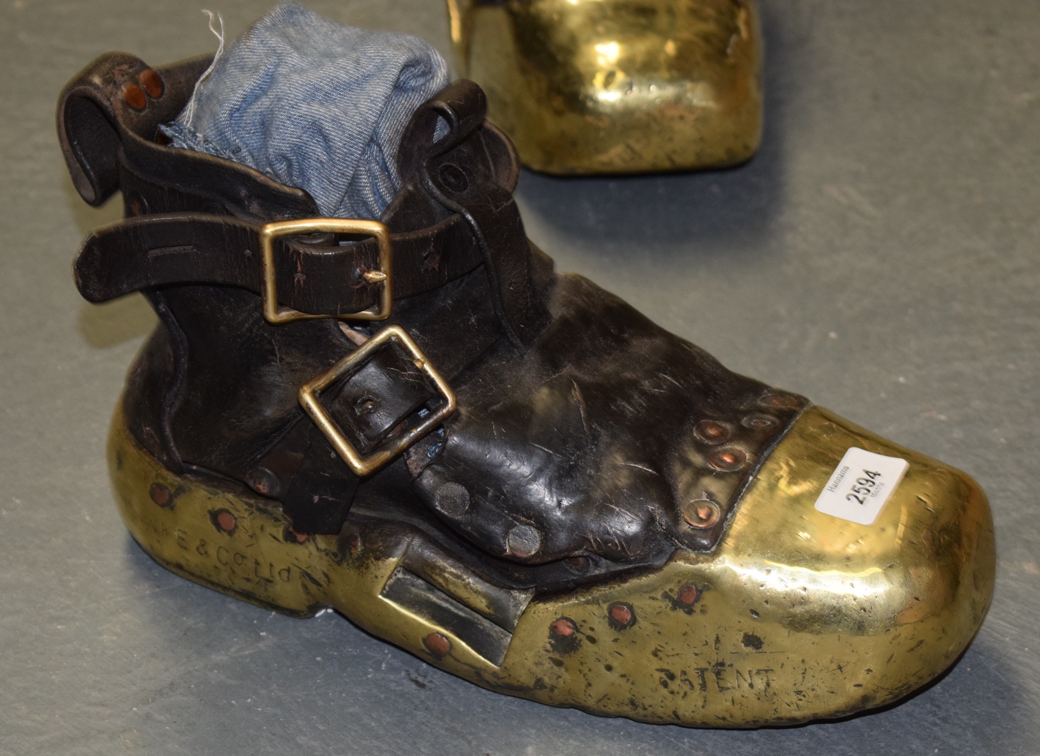 A RARE PAIR OF ANTIQUE DIVING BOOTS. 35 cm long.