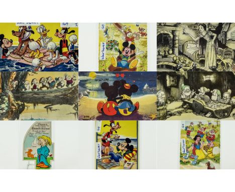 Walt Disney Interest, Album Containing A Mixed Collection Of Postcards, Stamps, First Day Covers & Telephone Cards, Mostly Re