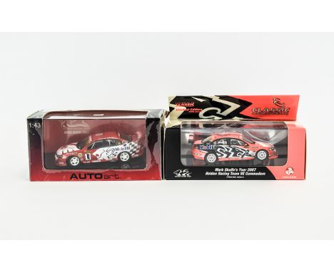 Two Mark Shaife Racing Car Models.  One Limited Edition 2007 Holden Racing Team VE Commodore and One Holden Racing Team Car. 