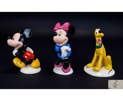 Royal Doulton Walt Disney Mickey Mouse Collection - 70 years ( 3 ) Ceramic Figures In Total. Comprises 1/ Mickey Mouse. MMI, 