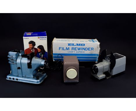 A Collection of Vintage Projectors including Elmo Fim Rewinder, Polaroid Impulse, Kodak Retina IIIS, Hanimette 85mm,Eka and M