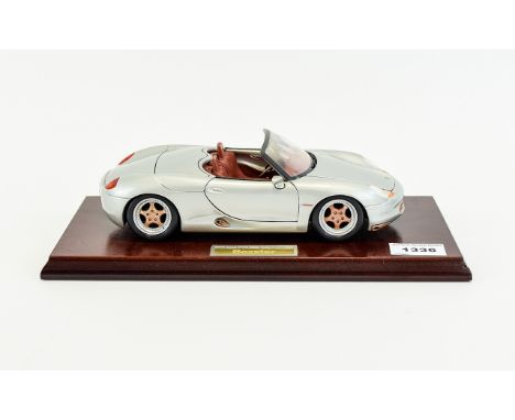 Collectible Model Porsche Boxter Scale 1/18 Produced by  GWILO International fashioned in heavy cast metal, with opening door