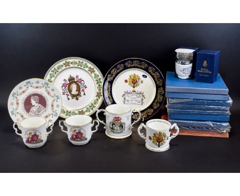 Collection of Boxed Ceramics including Hammersley Pottery, Elizabethian China, Royal Doulton plates, Spode, Aynsley, Royal Wo