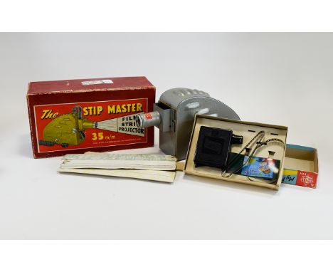 Two Vintage Boxed Toys comprising The Stip Master Film Strip Projector 35mm. 'The Famous Film Star Cowboy Series' In original