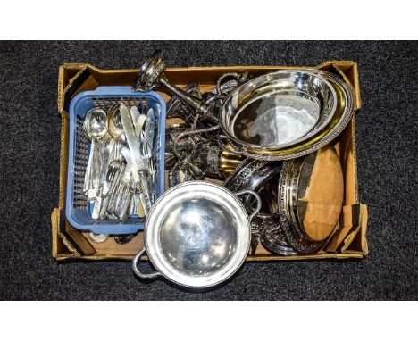 Quantity of Silver Plated Ware including flatware, candleabra, goblets, serving plates, tureens, trays etc