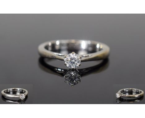 18ct Gold Diamond Solitaire Ring, Set With A Round Brilliant Cut Diamond, Comes Complete With IGI Diamond Report Stating The 