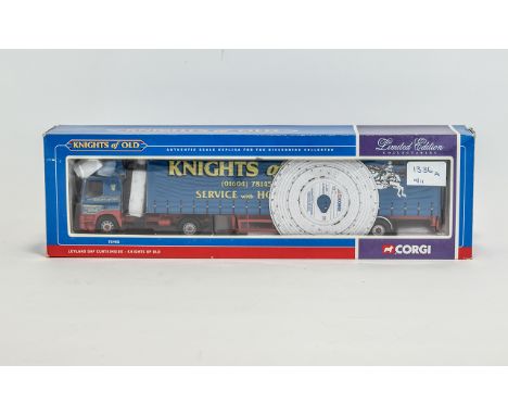 Corgi Limited Edition Collectables - Knights of Old 75405 Leyland Daf Curtain Side Truck ( Blue & Red with Gold Coloured Lett