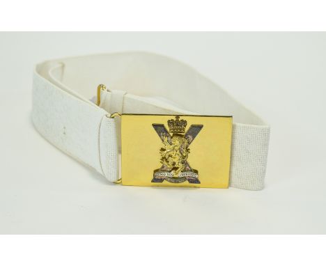 Royal Regiment Of Scotland Army White Belt And Buckle