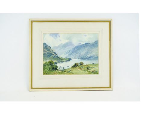 HENRY R. WILKINSON ARCA (1884-1975)   Mountain Lake- watercolour 11" x 14 3/4" signed.  A Lake District artist who was local 