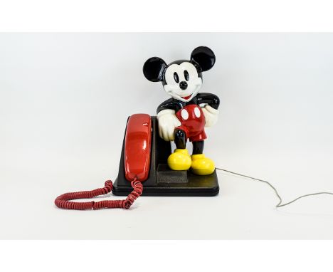 Disney's Mickey Mouse Design Line Telephone In Original Box. Features - Lighted Dial For Easy Dialing Under All Lighting Cond