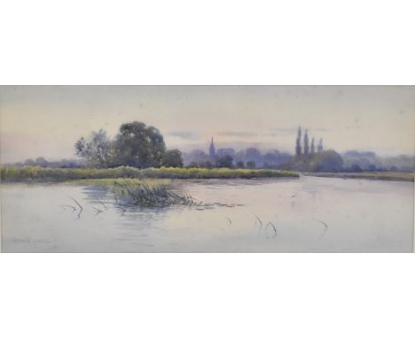 Claude Hamilton Rowbotham (British, 1864-1949) - The Thames, Oxfordshire - 1905 - an early 20th century watercolour on paper 