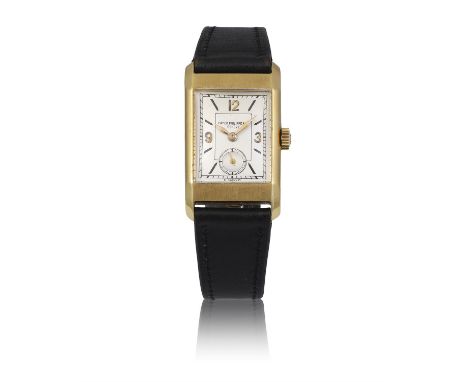 PATEK PHILIPPE & CO, GENÈVE REF. 420, RECTANGLEA rare and well preserved 18K yellow gold polished and brushed, rectangular cu