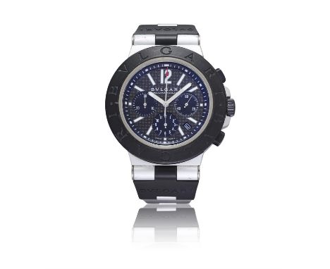 BVLGARI REF. AC44TA, DIAGONO, STAINLESS STEELA self winding Aluminium chronograph wristwatch with dateYear : C. 2010 Dial : C
