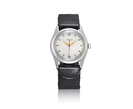 ROLEX REF. 4499, OYSTERA stainless steel, self winding centre-seconds wristwatchYear : 1950 Dial : Cream with gilt squared an